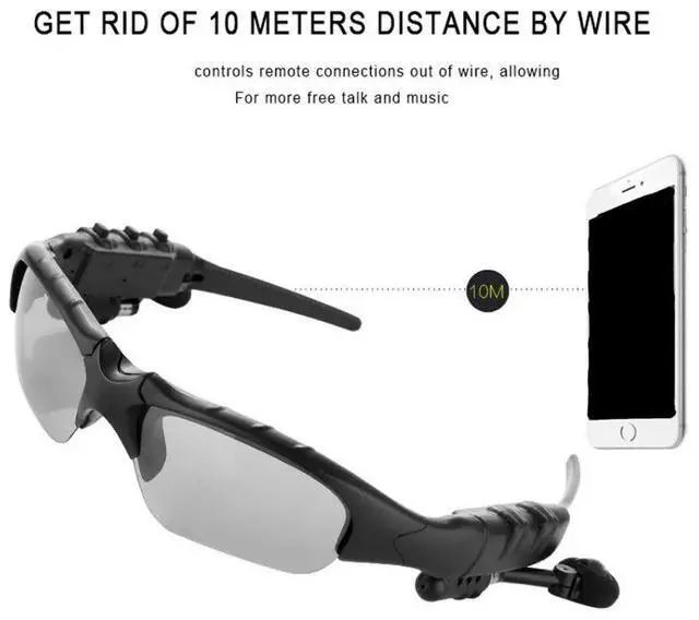 Main image of Stereo Earphones Wireless Headset with Mic Glasses Sunglasse