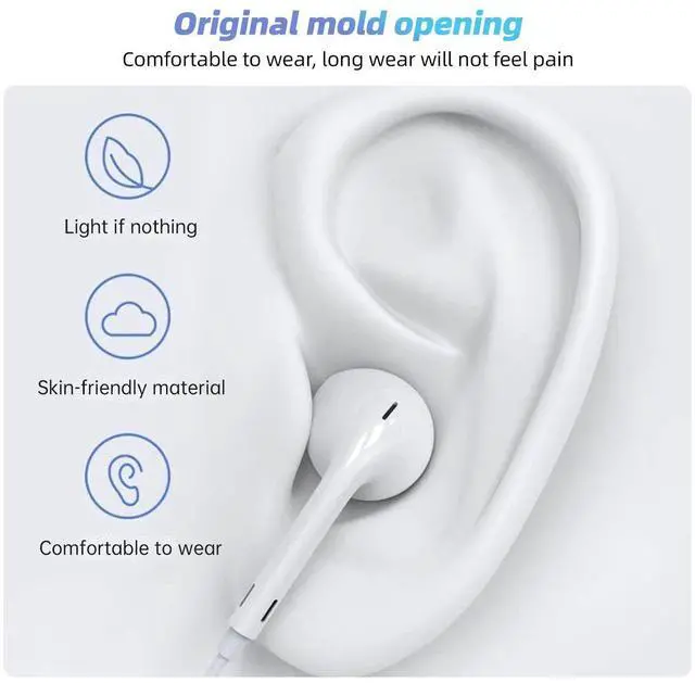 Alt view image 5 of 7 - Type C Wired Earphones For Apple iPhone 15 Pro Max In-Ear Wi