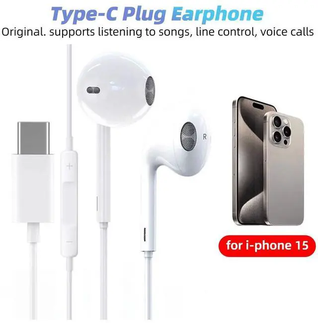 Main image of Type C Wired Earphones For Apple iPhone 15 Pro Max In-Ear Wi