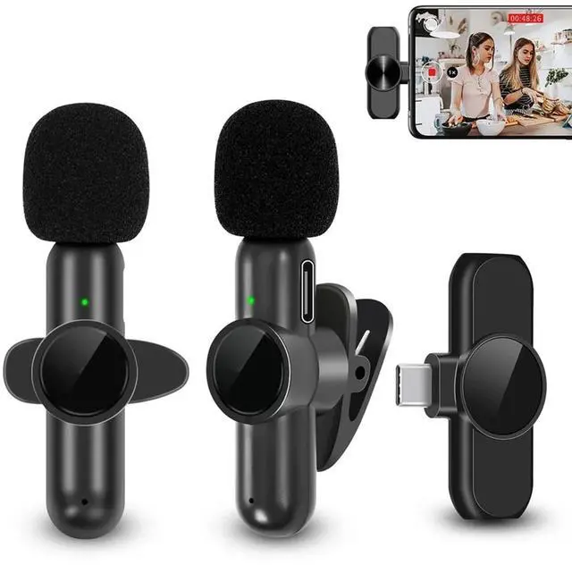 Alt view image 7 of 7 - K61 Wireless Lavalier Microphone Audio Video Recording Mini