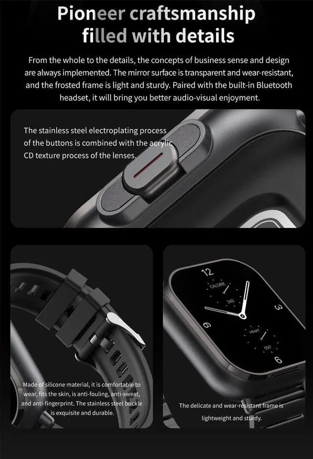 Alt view image 6 of 7 - 2024 Smart Watch 2 in 1 With Earphone Smartwatch Bluetooth C