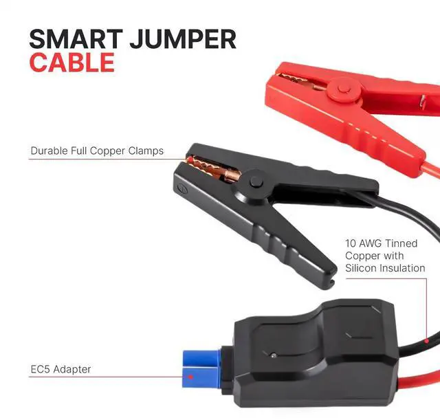 Alt view image 2 of 6 - Portable 800A Peak Smart Jump Starter & Power Bank with Emer