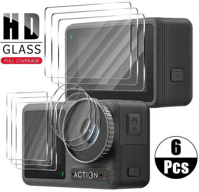 Alt view image 4 of 7 - For DJI Osmo Action 3 4 Action 5 Pro Tempered Glass Front Re
