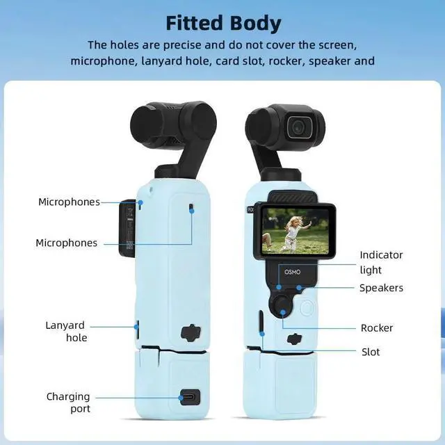 Alt view image 4 of 7 - Case for DJI Osmo Pocket 3 Silicone Protective ver Anti-Scr