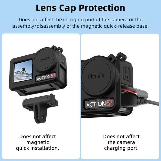 Alt view image 4 of 7 - Silicone Case for DJI Osmo Action 5 Pro Accessories Soft She