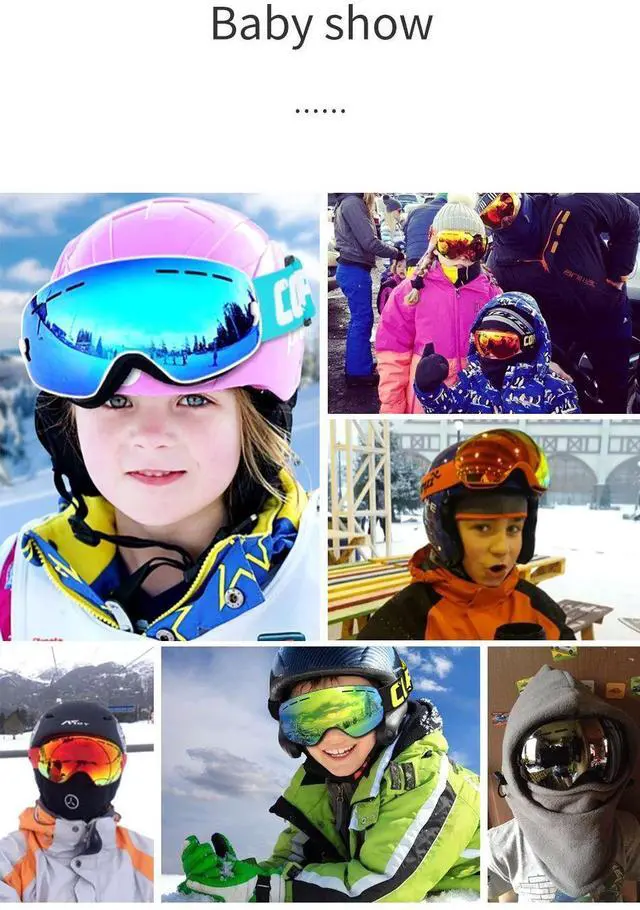 Alt view image 3 of 7 - COPOZZ 4-15 years old Kids Ski Goggles Anti-fog Children Sno