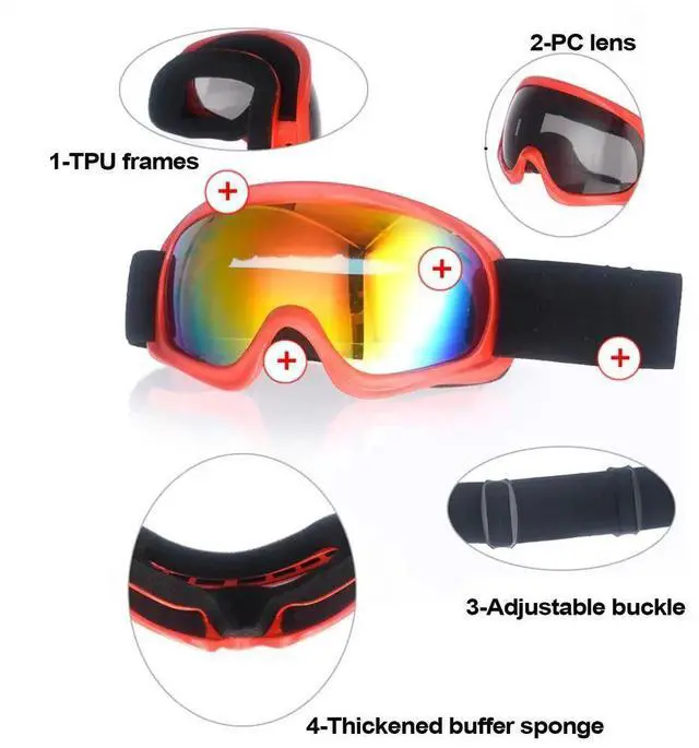 Alt view image 2 of 7 - Children Anti-Fog Snowboard Goggles Snow Sports Goggles wind