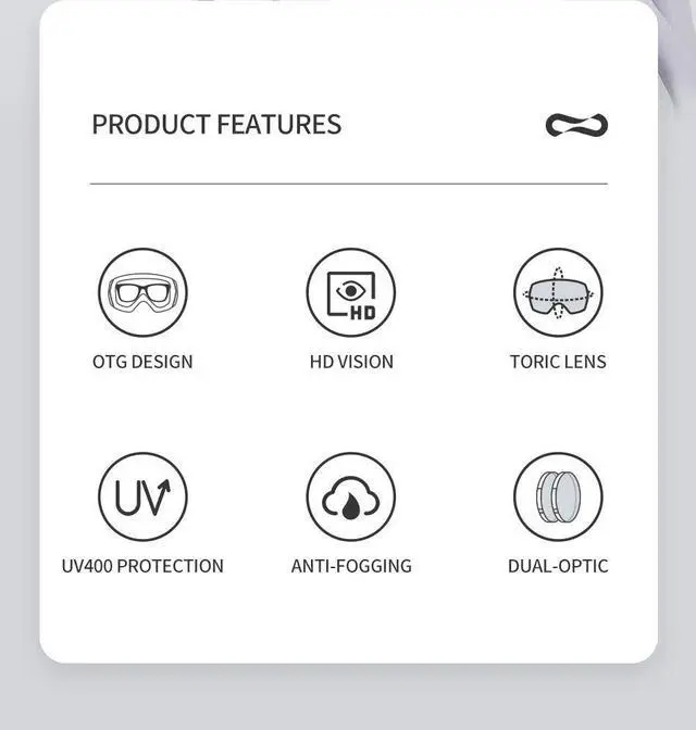 Alt view image 2 of 7 - COPOZZ Ski Goggles Men Women UV400 Anti-fog Ski Eyewear Snow