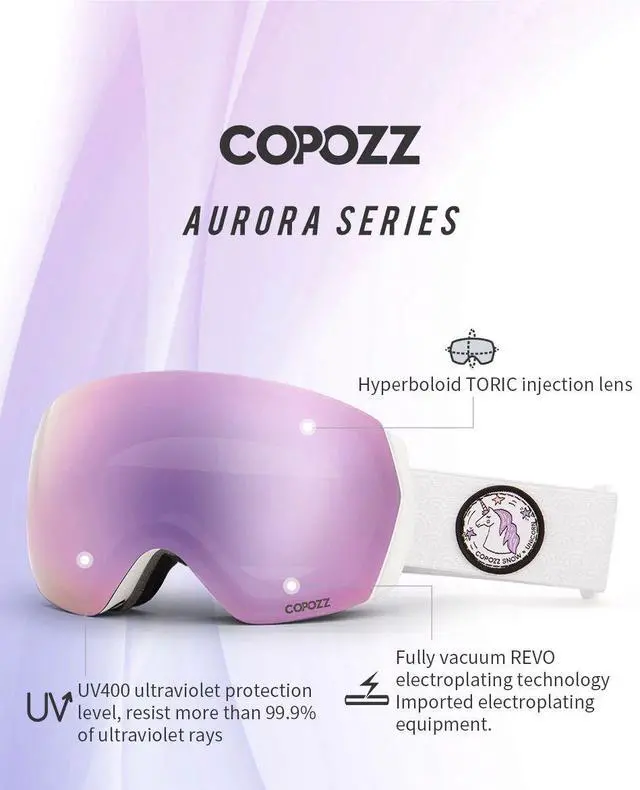 Alt view image 6 of 7 - COPOZZ Ski Goggles Men Women UV400 Anti-fog Ski Eyewear Snow