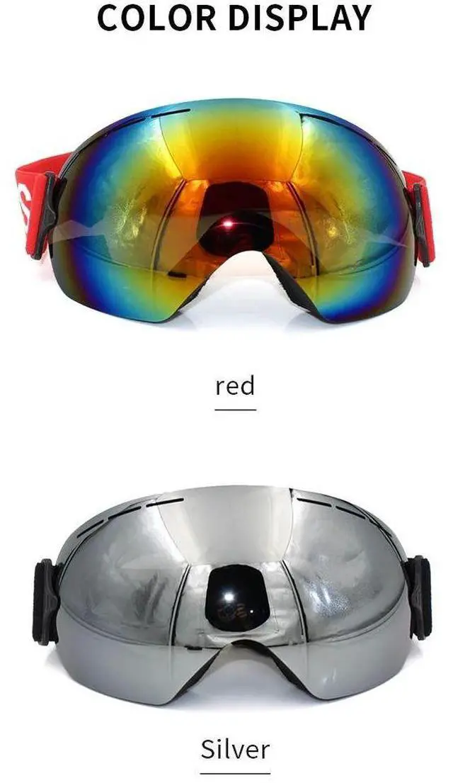 Alt view image 7 of 7 - LIGHTWEIGHT Professional Ski Goggles Men UV400 Adult anti-fo