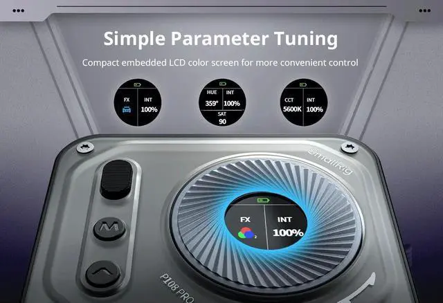 Alt view image 4 of 7 - SmallRig Vibe P96 Pro mini LED Video Light Pink Black Color