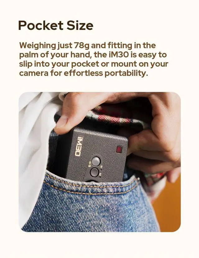 Alt view image 2 of 7 - GODOX iM30 Portable Mini Outdoor Flash for Various Camera Mo