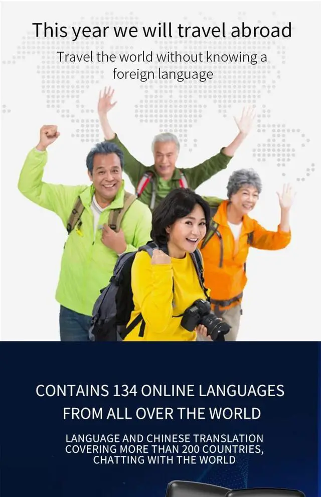 Alt view image 7 of 7 - Offline voice translator intelligent portable 137language 4G