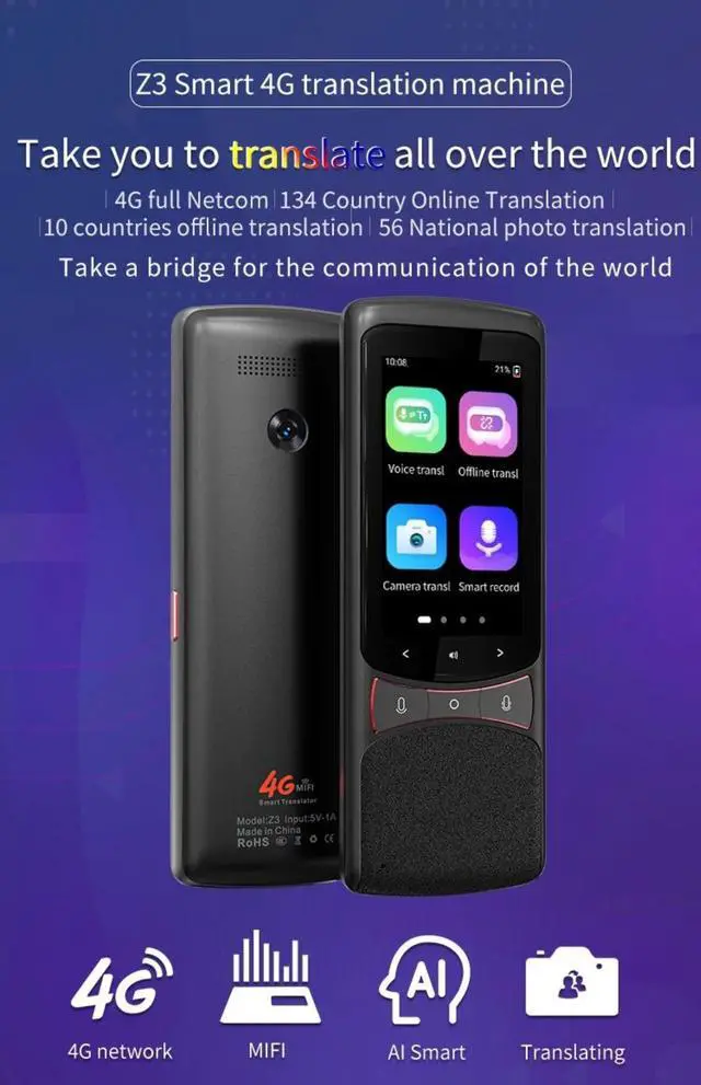 Main image of Offline voice translator intelligent portable 137language 4G
