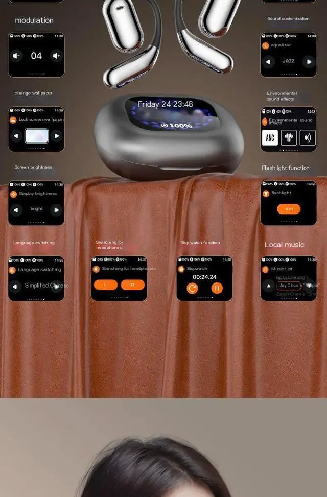 Alt view image 4 of 7 - AI Translator Earbuds Q16 Pro Real-Time Translators Headphon