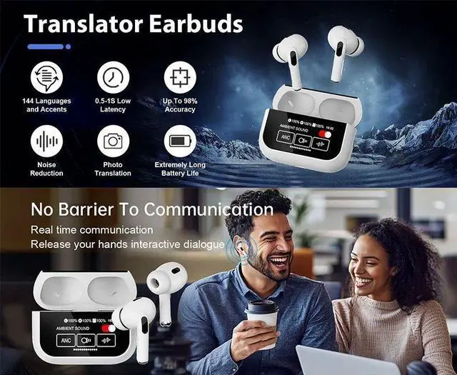 Alt view image 2 of 7 - UYUXIO AI Language Translator Earbuds 144 Languages Translat