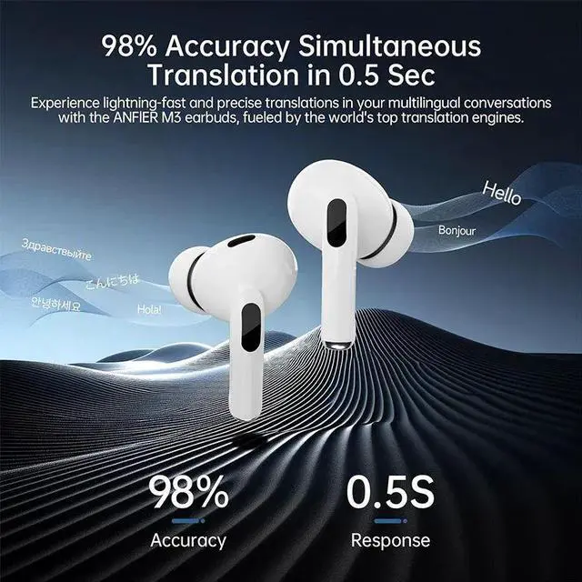 Alt view image 4 of 7 - UYUXIO AI Language Translator Earbuds 144 Languages Translat