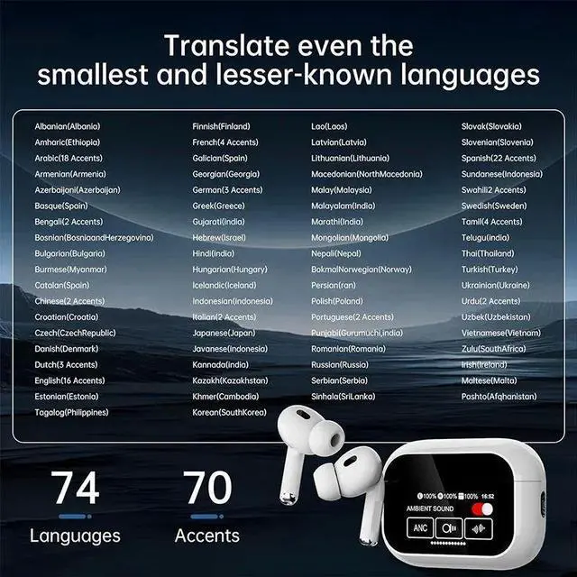 Alt view image 3 of 7 - UYUXIO AI Language Translator Earbuds 144 Languages Translat