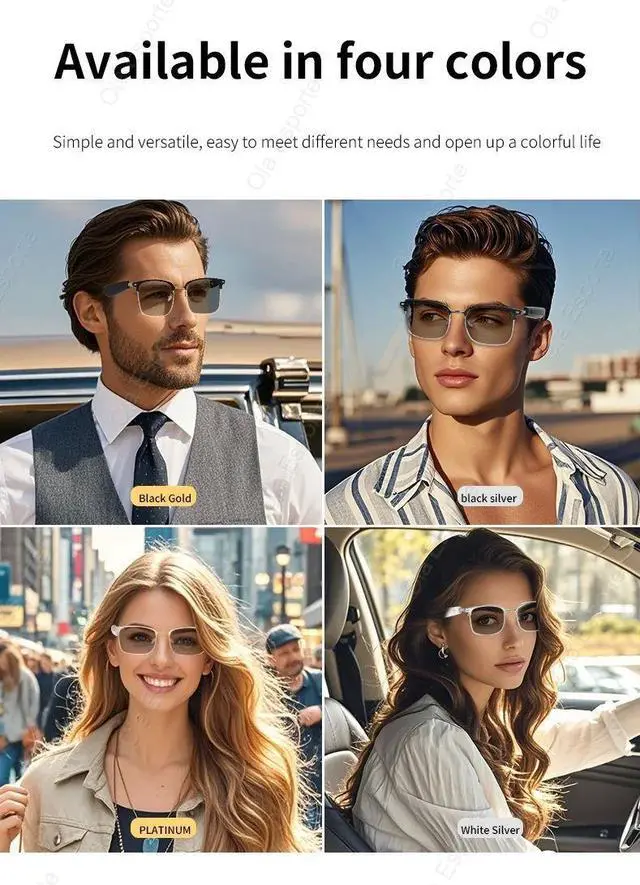 Alt view image 4 of 7 - Ola Esporte Bluetooth Smart Glasses Automatic Adjustment AI