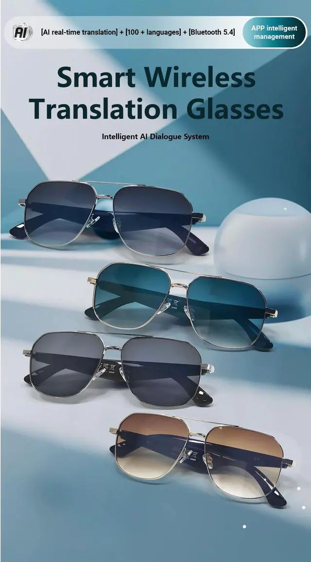 Main image of Smart Glasses AI Translation Glasses 100+ Languages Real-tim
