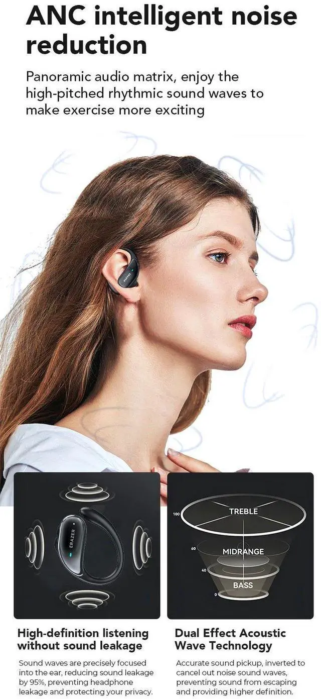 Alt view image 5 of 7 - ERAZER XT80pro TWS Wireless Bluetooth Earphones Sports Wirel