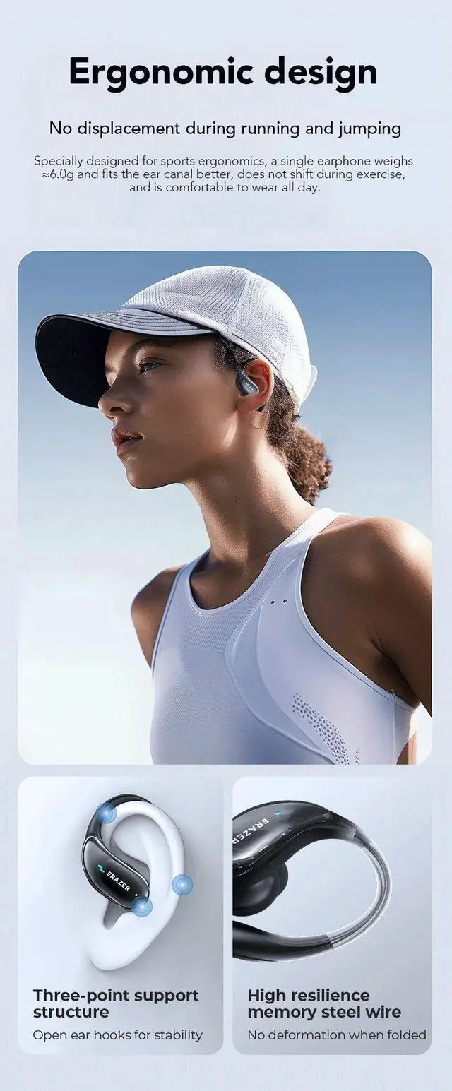 Alt view image 4 of 7 - ERAZER XT80pro TWS Wireless Bluetooth Earphones Sports Wirel