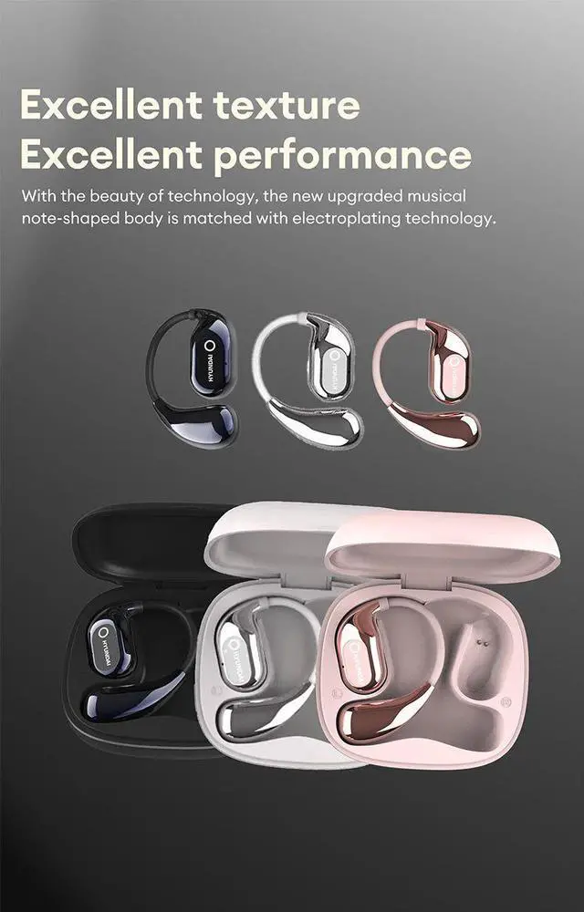 Alt view image 3 of 7 - Choice HYUNDAI HY-Q18 PRO Open Ear AI Bluetooth 5.4 Earphone