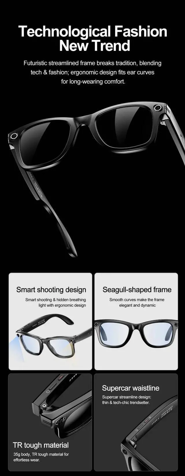 Alt view image 3 of 7 - 2025 New AI Photography Video Smart Glasses Intelligent Inte