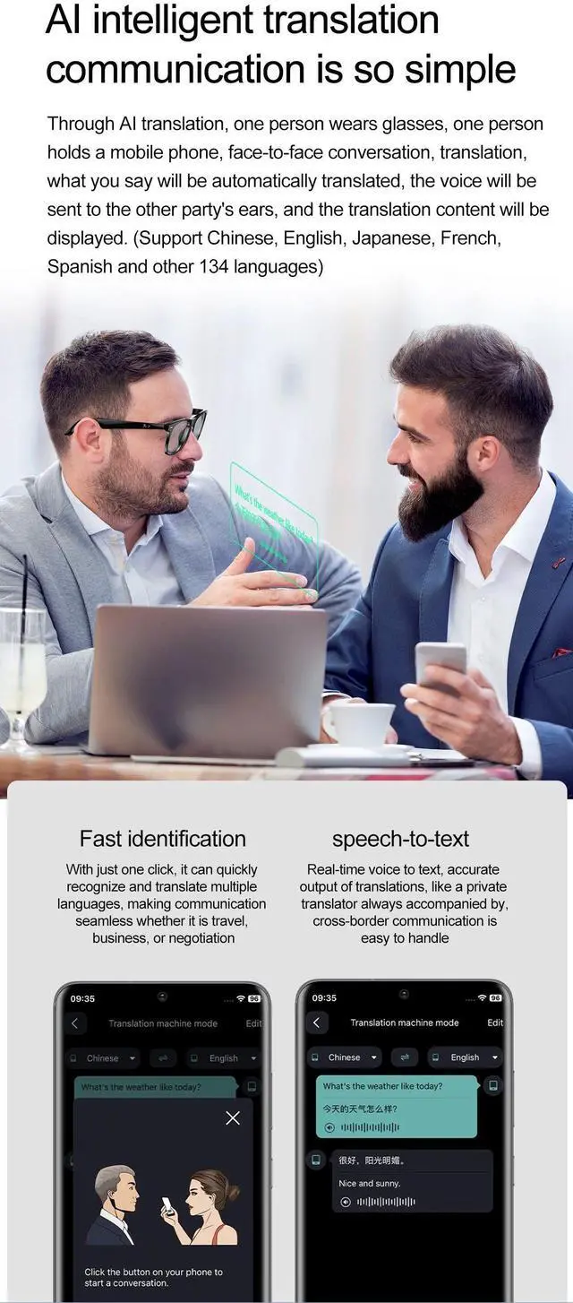 Alt view image 3 of 7 - 2025 New model AI Smart Glasses Earphones Spectacles with AI