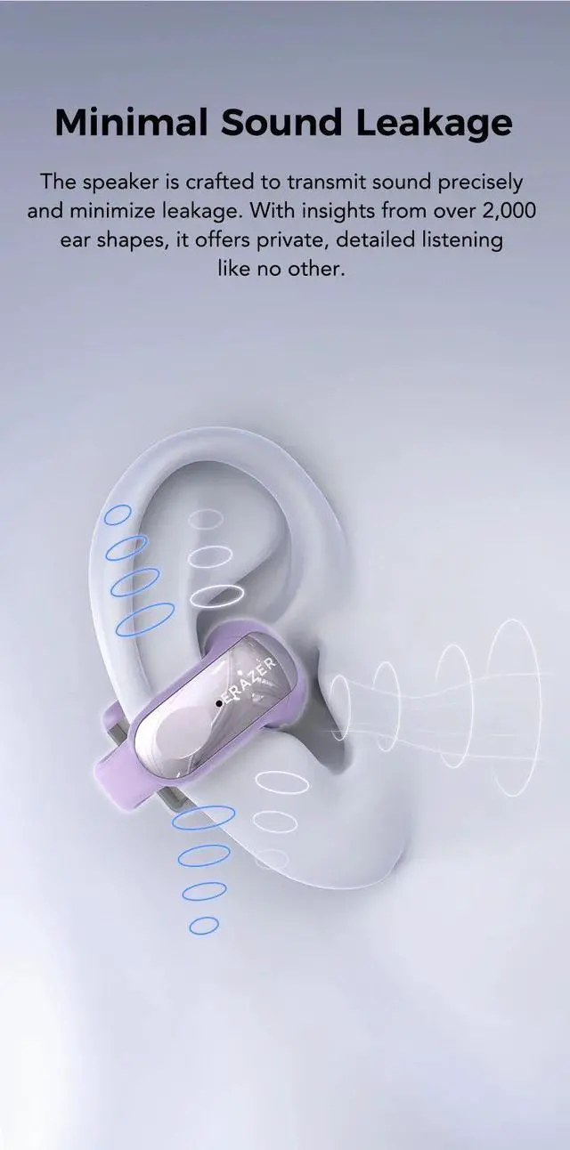 Alt view image 7 of 7 - ERAZER XF28 Bluetooth V6.0 Translation Earphones Open-ear Tr