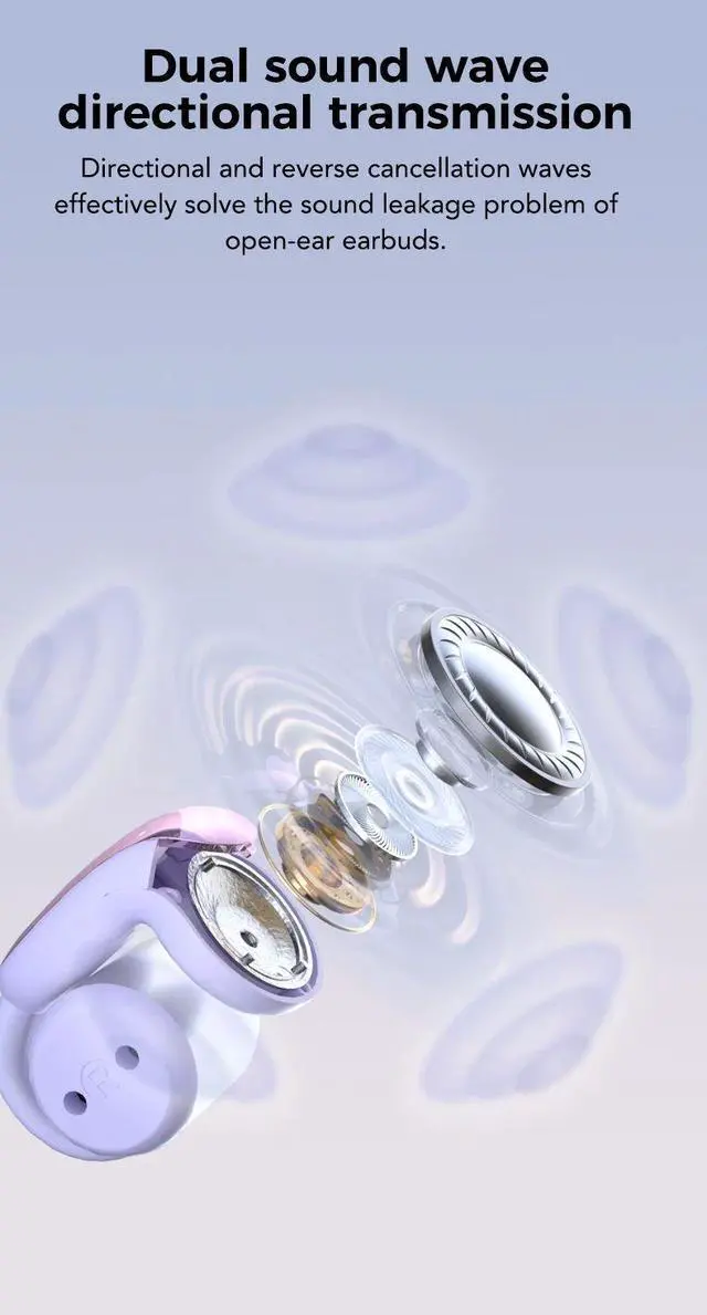 Alt view image 6 of 7 - ERAZER XF28 Bluetooth V6.0 Translation Earphones Open-ear Tr