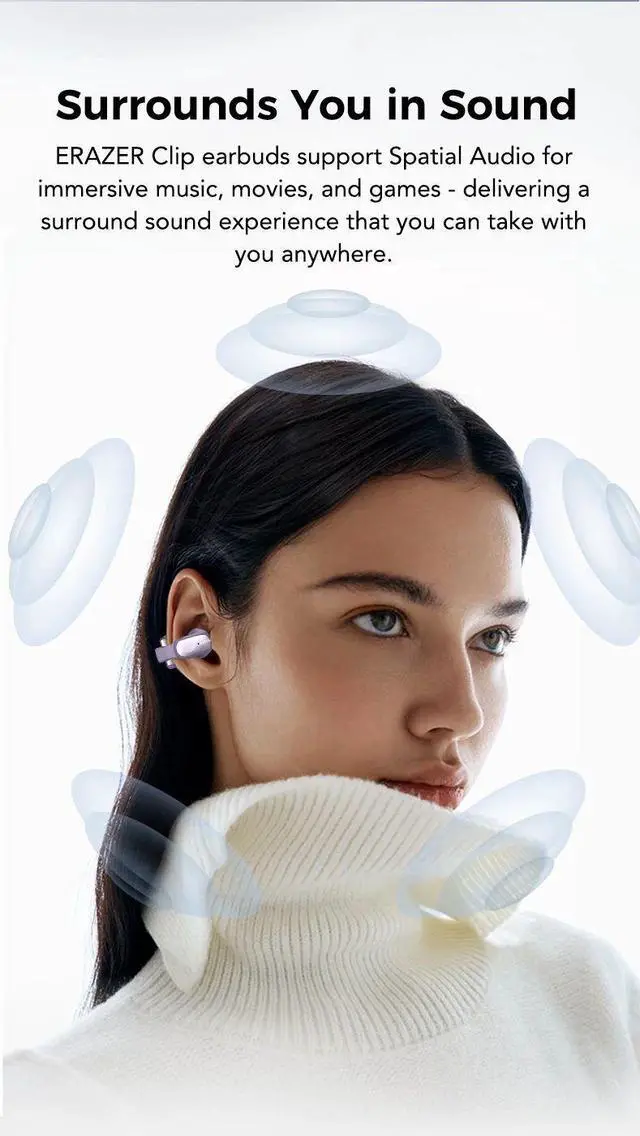 Alt view image 2 of 7 - ERAZER XF28 Bluetooth V6.0 Translation Earphones Open-ear Tr