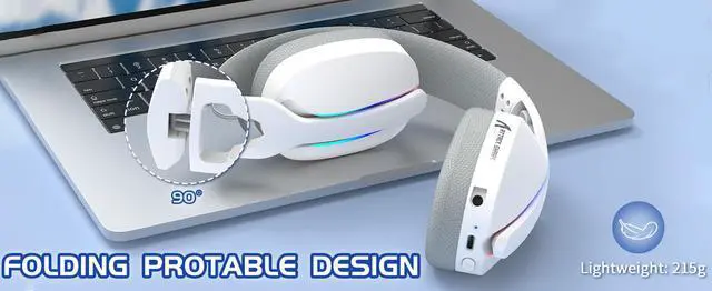 Alt view image 3 of 7 - ATTA SHARK L90 Ultralight Wireless Gaming Headset, BT, 2.4G,