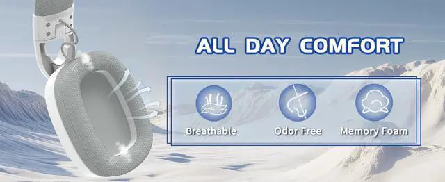 Alt view image 5 of 7 - ATTA SHARK L90 Ultralight Wireless Gaming Headset, BT, 2.4G,