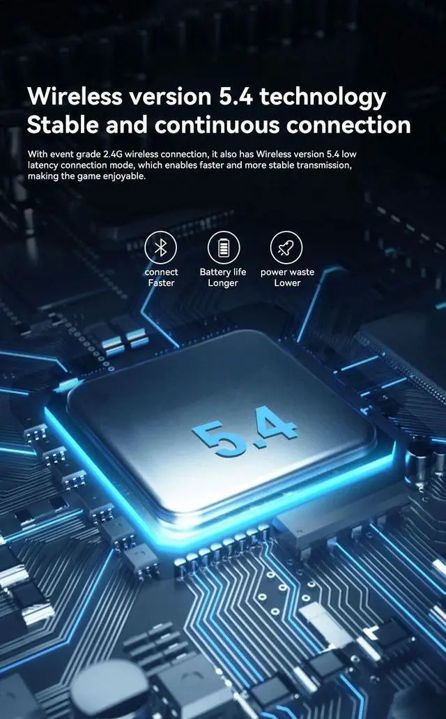 Alt view image 5 of 7 - B500 Over Ear Headset Bluetooth5.4 Wireless Stereo Gaming Ea