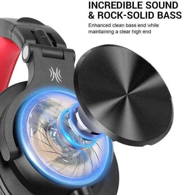 Alt view image 2 of 7 - Oneodio Wired Over Ear Headphone With Mic Studio DJ Headphon