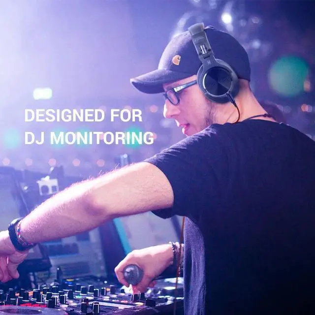 Alt view image 6 of 7 - Oneodio Wired Over Ear Headphone With Mic Studio DJ Headphon