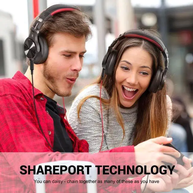 Alt view image 5 of 7 - Oneodio Wired Over Ear Headphone With Mic Studio DJ Headphon