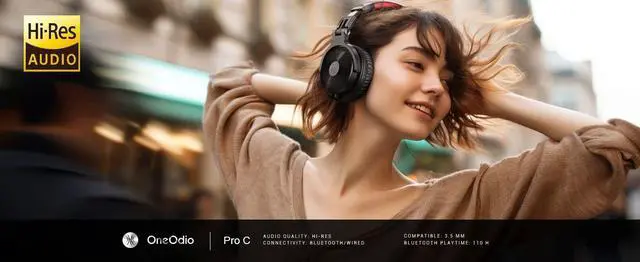Main image of Oneodio Pro C Wireless Bluetooth 5.2 Headphones Over Ear Wit