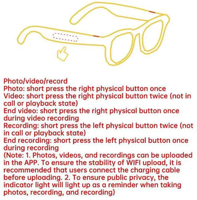 Alt view image 3 of 7 - New Wifi AI Smart Glasses HD1080P Anti-shake Camera Video Gl