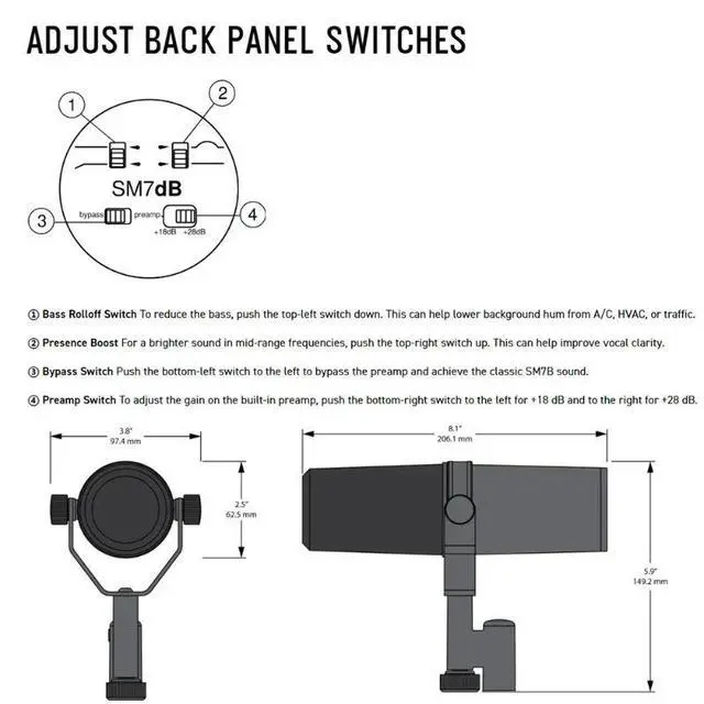Alt view image 3 of 7 - SM7dB Studio Dynamic Microphone Live Broadcast Human Voice M