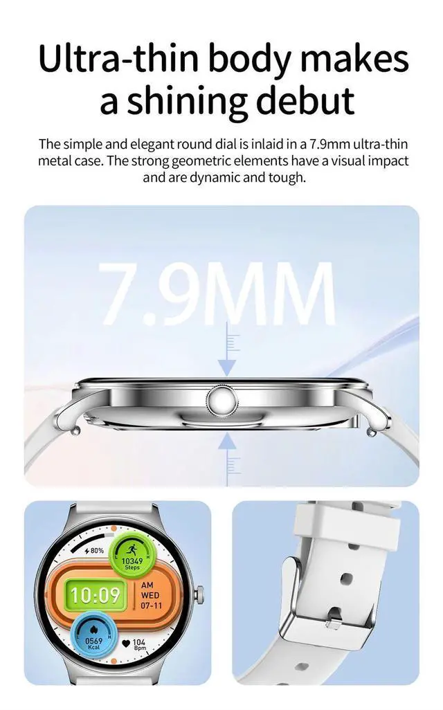 Alt view image 4 of 7 - LIGE AMOLED Screen Healt Smart Watch Women Sports Fitness Wa