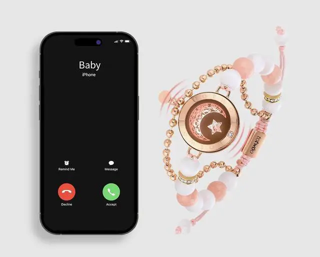 Alt view image 5 of 7 - Totwoo Touch Smart Beaded Bracelets for Couple Emotional Blu