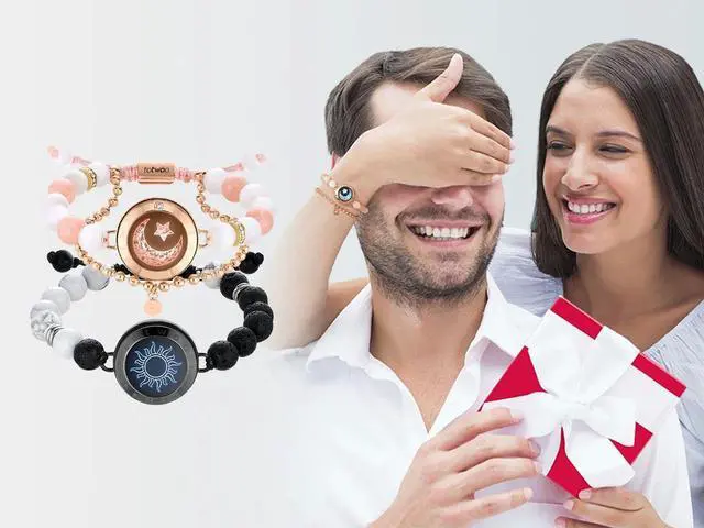 Main image of Totwoo Touch Smart Beaded Bracelets for Couple Emotional Blu