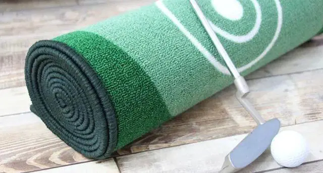 Alt view image 6 of 7 - Golf Carpet Putting Mat Indoor Outdoor Training Putting Prac
