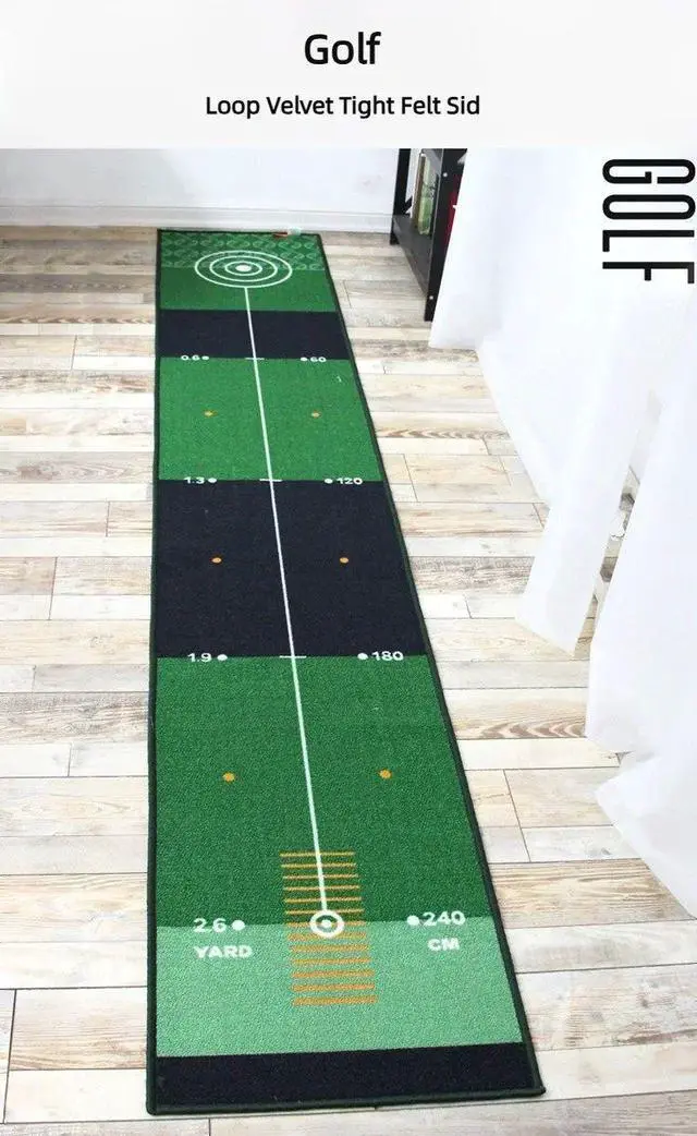 Alt view image 3 of 7 - Golf Carpet Putting Mat Indoor Outdoor Training Putting Prac