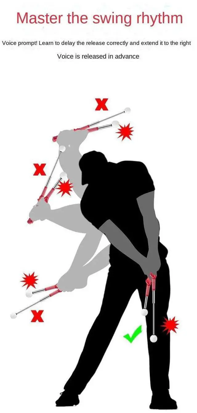 Alt view image 4 of 7 - PGM Golf Retractable Swing Practice Stick Indoor Golf Sound