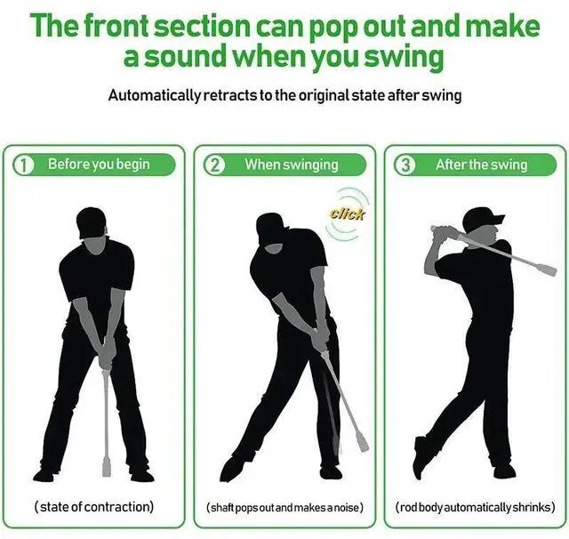 Alt view image 4 of 7 - PGM Golf Swing Trainer Black Indoor and Outdoor Practice Sti