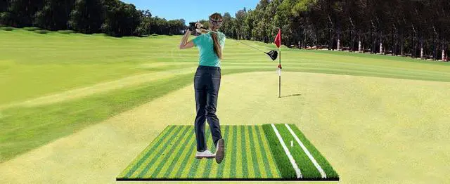 Alt view image 6 of 7 - 5x4ft Thickened Golf Hitting Mat Indoor & Outdoor, Premium D