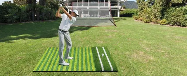 Alt view image 4 of 7 - 5x4ft Thickened Golf Hitting Mat Indoor & Outdoor, Premium D